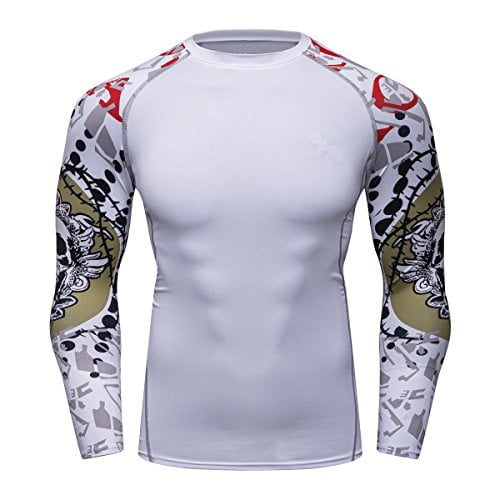 Fanii Quare Mens Soft Slim Long Sleeve Dry-Fit Compression Gym Trainning Shirt Fanii Quare Mens Soft Slim Long Sleeve Dry-Fit Compression Gym Trainning Shirt